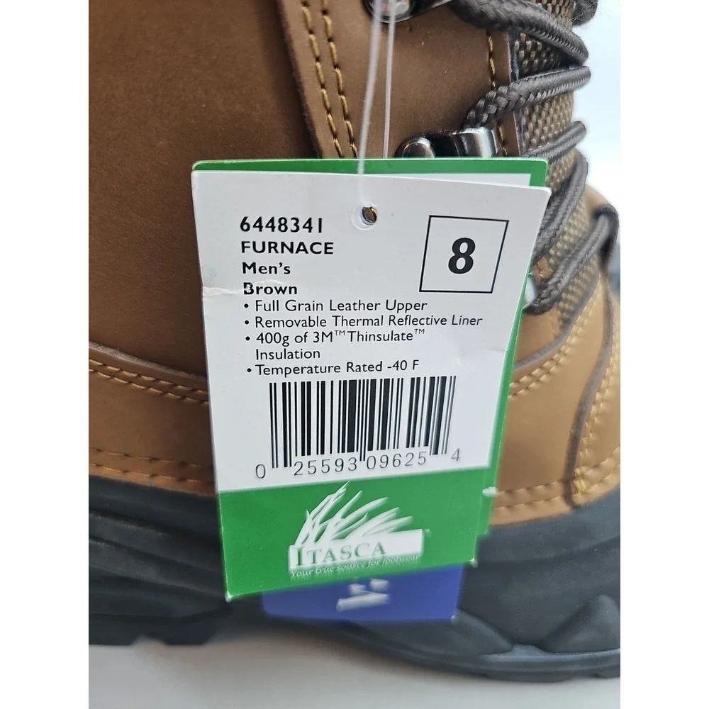 Itasca Ketchikan IV Snow Winter‎ Boot Mens Size 8 Brown/Black Leather -40 Rated